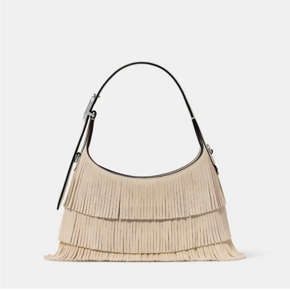 kate spade Handbags - Kate Spade 454 Suede Fringe Mini Crossbody Light Sand